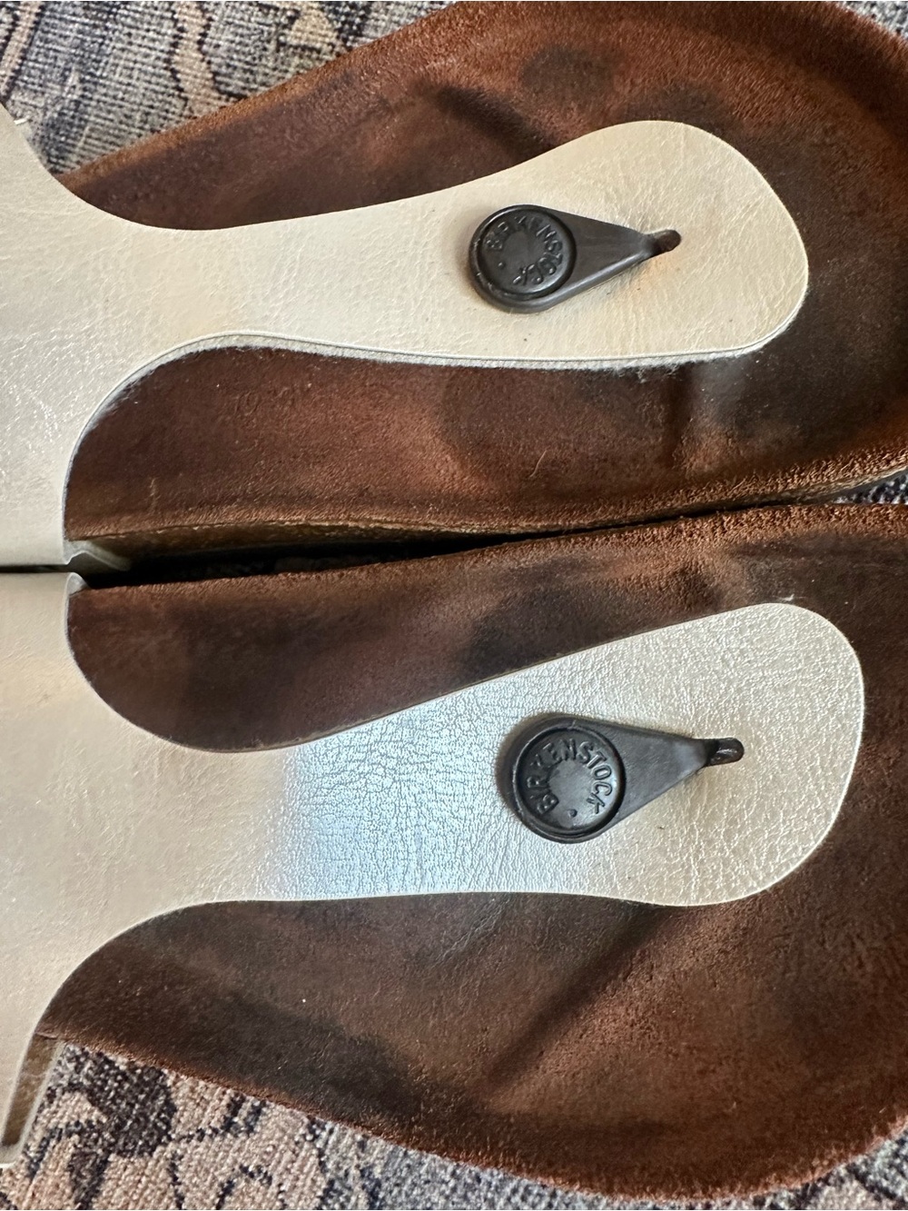 Birkenstock Ivory Gizeh Leather Thong Sandals - Picture 3 of 6